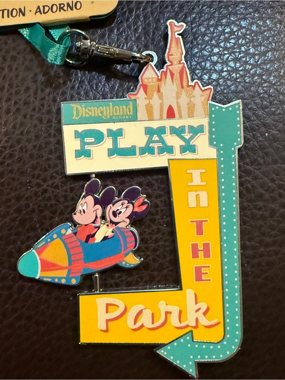 Disney Yellow Teal Blue Play in the Park Ornament Astro orbiter spinner - Picture 4 of 11